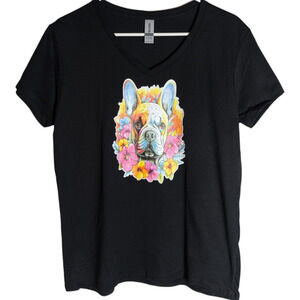 Colorful Dog - Black Women's V Neck - Size L